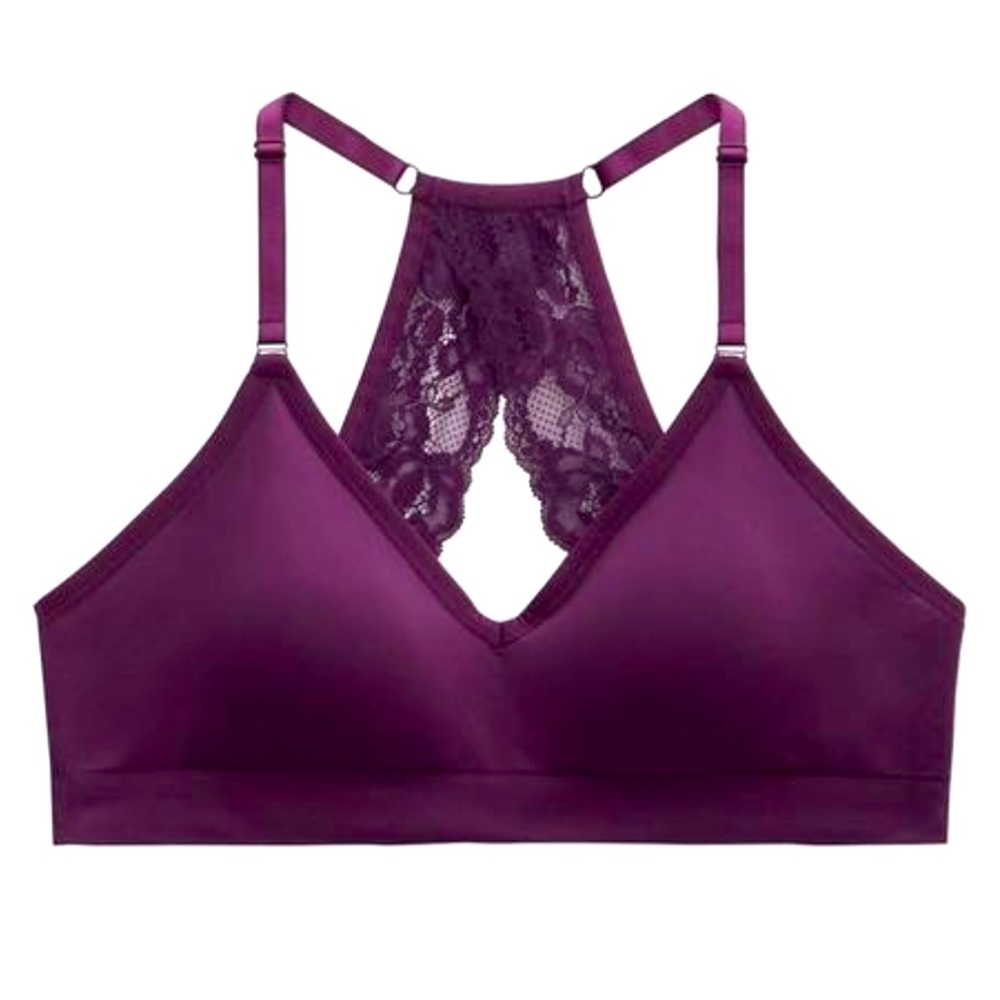 Deep Space Purple Lightly Lined Seamless Flirt Racerback Bralette, adjustable